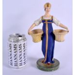 A VERY RARE EARLY 19TH CENTURY RUSSIAN PORCELAIN FIGURE OF A WOMEN probably Gardner Factory, Verbilk
