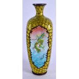 A RARE EARLY 20TH CENTURY JAPANESE MEIJI PERIOD PLIQUE A JOUR ENAMEL VASE Attributed to Kumeno Teita