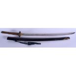 A MAJESTIC 18TH/19TH CENTURY JAPANESE EDO PERIOD SAMURAI KATANA SWORD in the manner of Bizen Nagamit