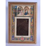 A RARE 19TH CENTURY PRE RAPHAELITE ITALIAN GIANDOTTI EZIO FIRENZE FRAME painted with a view of Mary