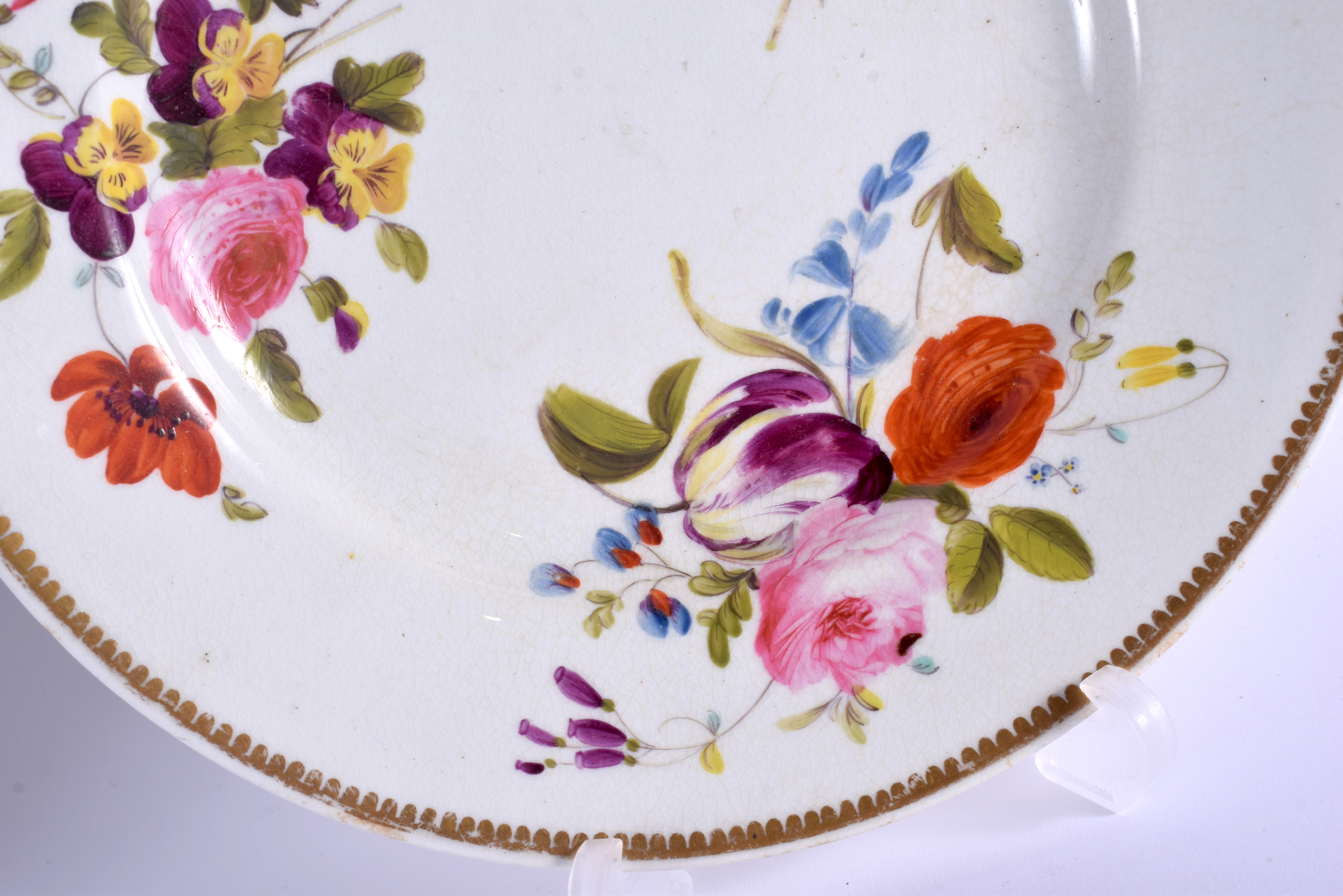 A PAIR OF EARLY 19TH CENTURY DERBY PORCELAIN PLATES painted with botanical sprays. 20 cm diameter. - Image 3 of 8