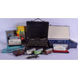 A BOXED TYPE WRITER together with 1950s smiths camera etc. (qty)