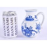 A RARE 17TH CENTURY CHINESE BLUE AND WHITE PORCELAIN JUG Kangxi, of almost European form, painted wi