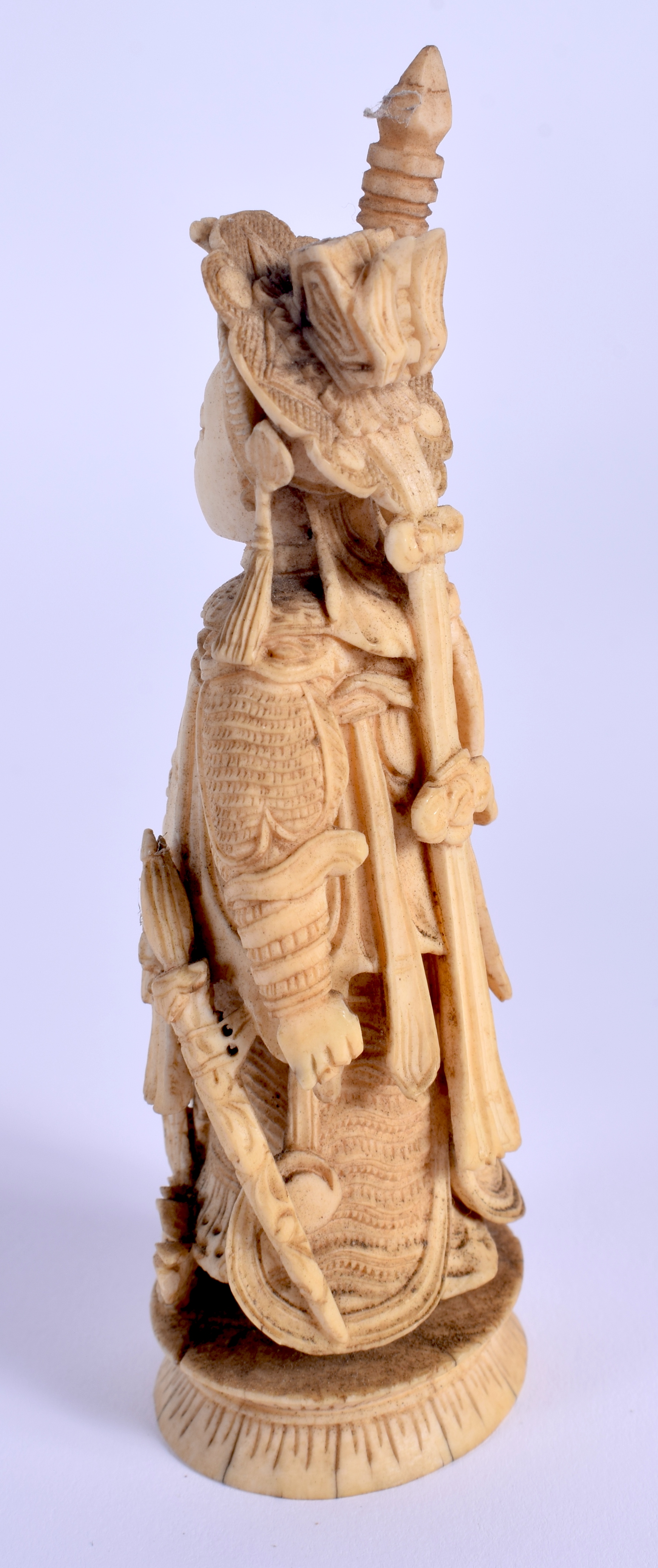 A 19TH CENTURY CHINESE CARVED IVORY FIGURE OF AN IMMORTAL Qing, modelled standing in open work robes - Image 2 of 6