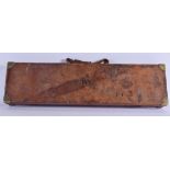 AN ANTIQUE LEATHER GUN CASE. 80 cm x 20 cm.