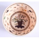 A FINE 19TH CENTURY JAPANESE MEIJI PERIOD CARVED SHIBAYAMA IVORY BOWL wonderfully decorated with but