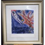 A Framed limited edition Gouttelette by Chagall 1/50 50 x 48 cm.