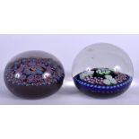 TWO EUROPEAN GLASS PAPERWEIGHTS. 6.5 cm wide. (2)