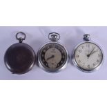 THREE POCKET WATCHES. Largest 4.75 cm diameter. (3)