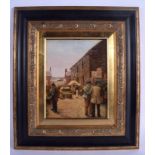 European School (19th Century) Oil on board, Street scene. Image 22 cm x 17 cm.