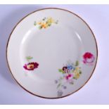 Early 19th c. Swansea plate painted with flowers ex. Sir Leslie Joseph collection. 20cm diameter