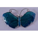 A SILVER AND ENAMEL BUTTERFLY BROOCH. 15 grams. 5.5 cm wide.