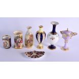 19th and Early 20th c. Royal Worcester, Minton, Coalport and Royal Crown Derby seven pieces