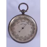 AN ANTIQUE SILVER BAROMETER. 5 cm diameter.