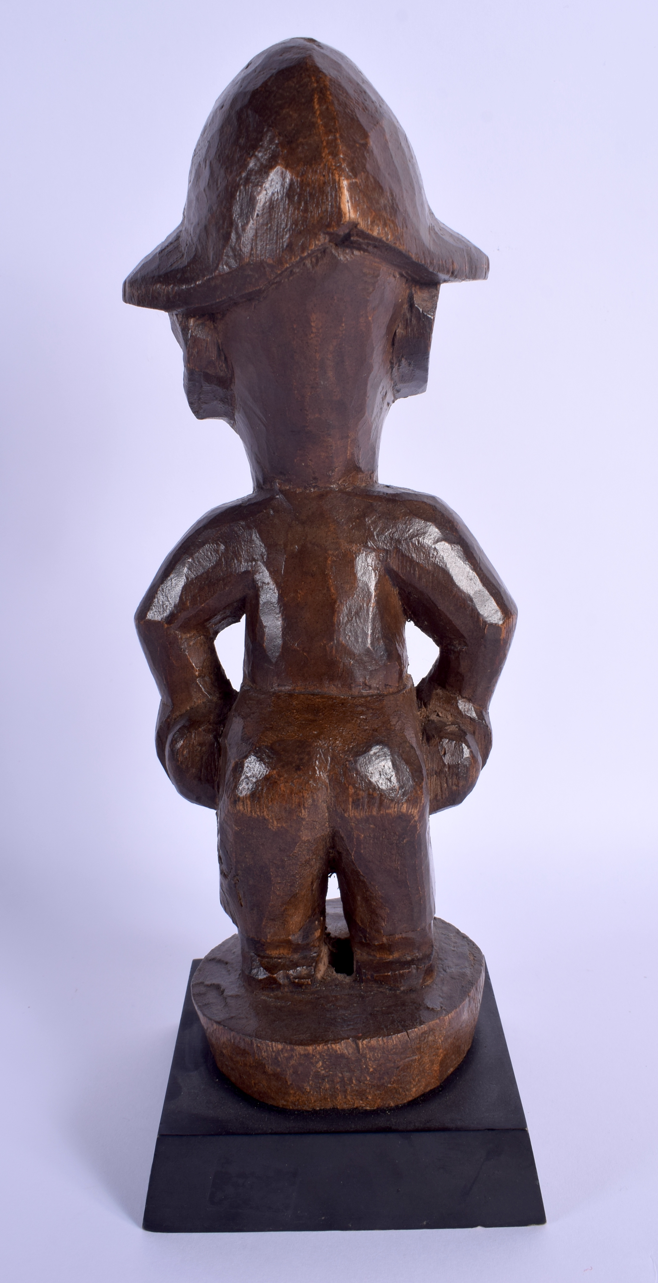 AN AFRICAN TRIBAL YORUBA HARDWOOD FIGURE. 29 cm high overall. - Image 2 of 4