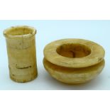 Egyptian stone cup together with a bowl 14 x 7cm. (2)
