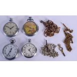 FOUR VINTAGE POCKET WATCHES. Largest 5 cm diameter. (4)