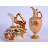 Royal Worcester a miniature blush ivory ewer, shape 1581, date code for 1907 and an ivory dragon jug