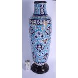 A VERY LARGE 19TH CENTURY TURKISH MIDDLE EASTERN PERSIAN VASE painted with flowers. Vase 60 cm high.