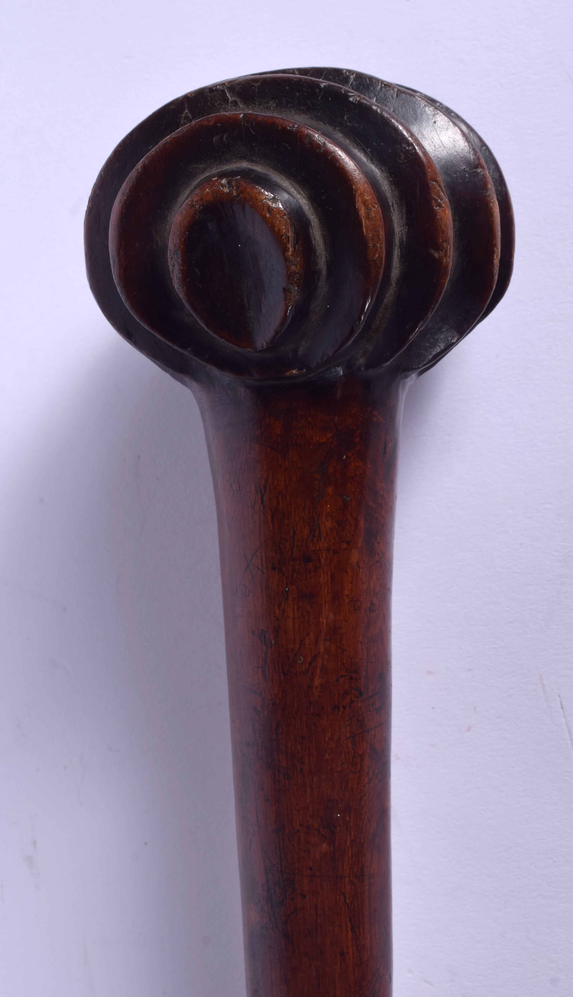 AN UNUSUAL 19TH CENTURY GNARLED POLYNESIAN TRIBAL CLUB. 75 cm long.