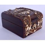 A RARE 19TH CENTURY GOTHIC REVIVAL POCKET WATCH BOX decorated with bone motifs. 10 cm x 8 cm.