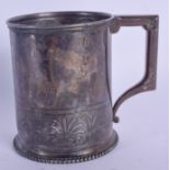 AN AMERICAN SILVER CHRISTENING MUG. 133 grams. 9 cm high.