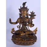 A CHINESE TIBETAN BRONZE JEWELLED BUDDHISTIC DEITY 20th Century. 24 cm x 15 cm.