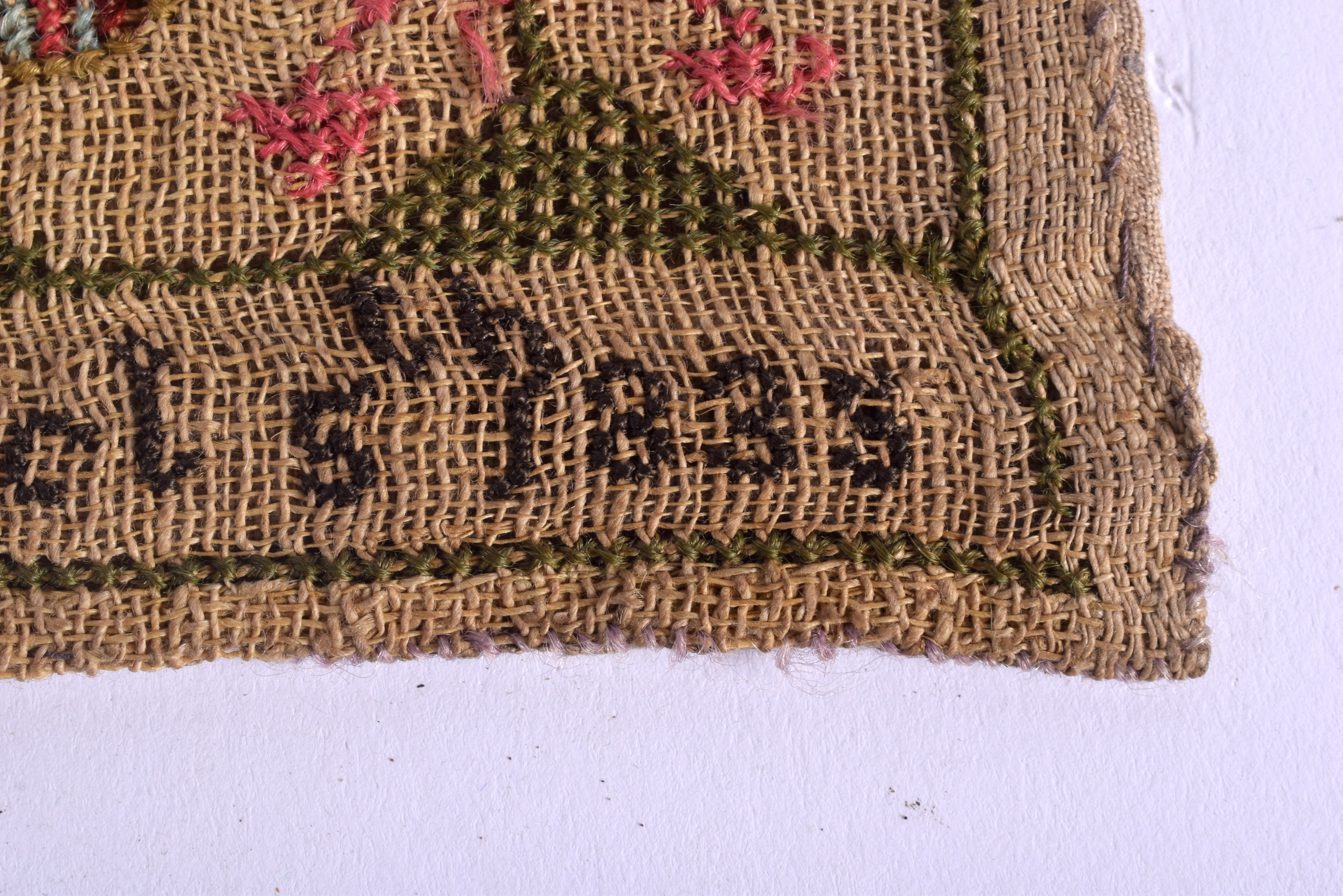 AN EARLY 19TH CENTURY ENGLISH EMBROIDERED SAMPLER. 28 cm square. - Image 2 of 5