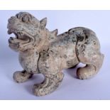 A LARGE EARLY 20TH CENTURY CHINESE CARVED JADE BEAST Late Qing. 18 cm x 15 cm.