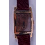 A VINTAGE 14CT GOLD GRUEN WRISTWATCH. 2.25 cm x 3 cm.