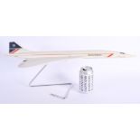 A RETRO MODEL OF A BRITISH AIRWAYS CONCORDE. 60 cm wide.