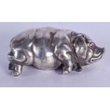 A CONTINENTAL SILVER PIG. 57 grams. 7.5 cm x 4.5 cm.