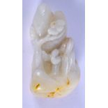 A CHINESE CARVED MUTTON WHITE JADE MOUNTAIN GROUP 20th Century. 7 cm x 3.25 cm.
