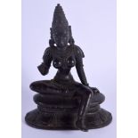 A 19TH CENTURY INDO TIBETAN NEPALESE INDIAN BRONZE BUDDHA modelled with one hand raised. 13 cm x 8 c