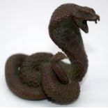 A Japanese small bronze Cobra 4cm.