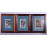 THREE EARLY 20TH CENTURY MIDDLE EASTERN PERSIAN ILLUMINATED MANUSCRIPTS. Image 18 cm x 12 cm.