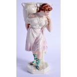 A ROYAL WORCESTER EARLY FIGURE OF A FEMALE WATER CARRIER, lightly coloured impressed mark, c. 1880’s