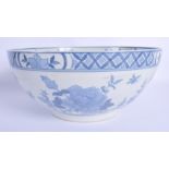A CONTINENTAL BLUE AND WHITE BOWL. 27 cm diameter.