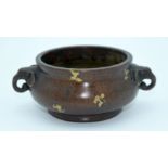 A small Chinese Bronze splash censer with Elephant head handles 1§2 x 5 cm.
