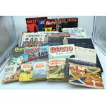 A collection of vintage children's annuals, Brooke Bond collectors cards, stamps and books Qty