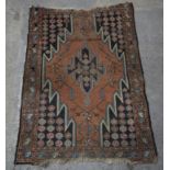 A small Persian Mazlaghan rug 153 x 100cm.
