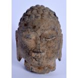 AN EARLY CHINESE CARVED STONE HEAD Ming/Qing. 8 cm x 6 cm.