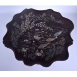 A VERY RARE 19TH CENTURY KOREAN MOTHER OF PEARL INLAID LACQUER TABLE Joseon Dynasty, decorated with