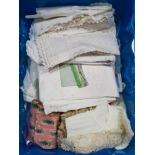 collection of vintage linen and wool items Qty.