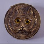 A BRASS OWL VESTA CASE. 4 cm wide.