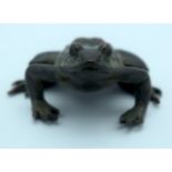 A small Japanese bronze frog 5.5 cm.