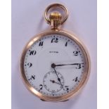 A 9CT GOLD CYMA POCKET WATCH. 4.5 cm diameter. 69 grams.