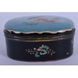 AN UNUSUAL EARLY 20TH CENTURY JAPANESE MEIJI PERIOD CLOISONNE BOX AND COVER decorated with swimming