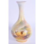 A ROYAL WORCESTER SHEEP VASE by Ernest Barker. 11.5 cm high.