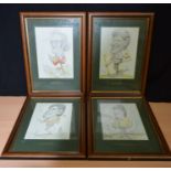 Group of 4 limited edition autographed prints of Golfers by Tony Rafty 29 x 20cm (4) .